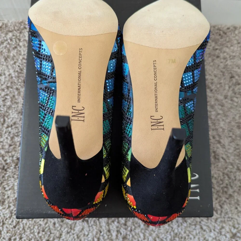 INC Multicolor Metallic Heels Women's Size 7M - Picture 4 of 4